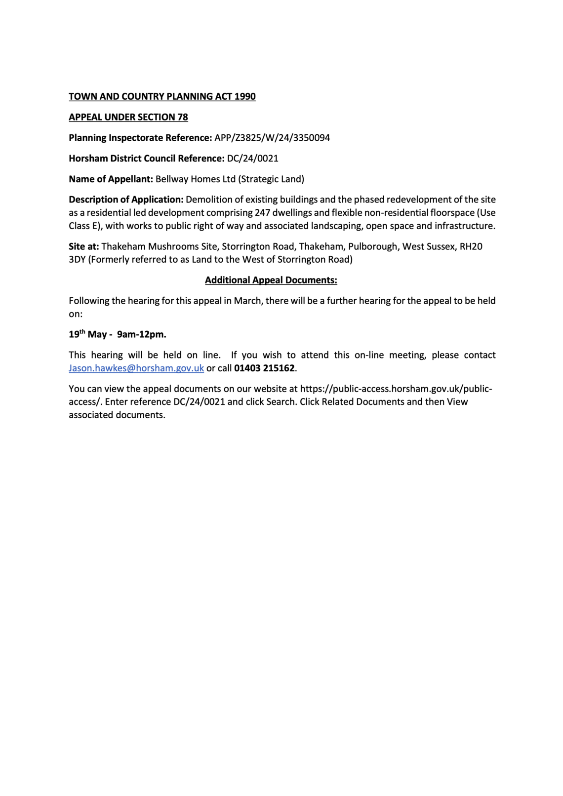 Mushroom Appeal Hearing Notice Mushroom Appeal Hearing Notice